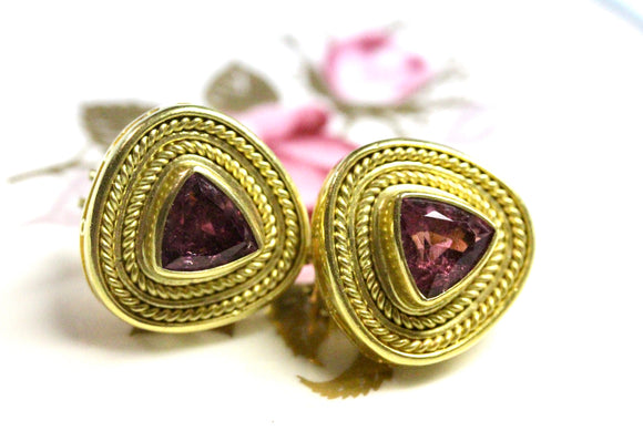 Pink Tourmaline Earrings ~ Handmade