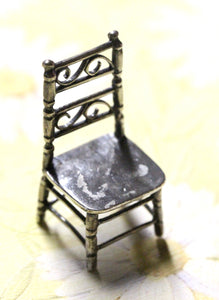 Sterling Silver Dollhouse Chair ~ ANTIQUE