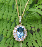 Aquamarine Pendant with Diamonds ~ STUNNING