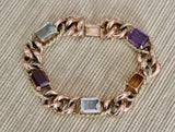 Rose & Yellow Gold Bracelet with Semi Precious Stones ~ VINTAGE