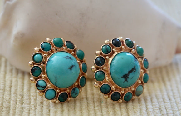 Turquoise Stud Style Earrings ~ VINTAGE