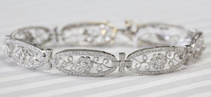 Diamond Filigree Bracelet ~ Vintage Inspired