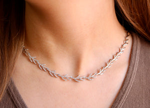 Diamond twig motif necklace