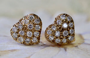 Pave Diamond Heart Earrings