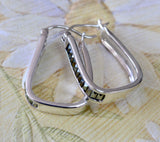 Sterling Silver & Marcasite Hoop Earrings
