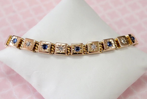 Sapphire & Diamond Bracelet ~ ANTIQUE