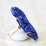 Artfully Crafted ~ Carved Lapis Ring