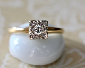 Sweet ~ Diamond Engagement Ring, Circa 1940's
