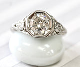 Circa 1920's ~ Diamond Engagement Ring, Platinum