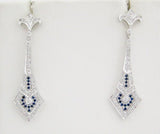 Diamond with Sapphire Detail Drop Earrings