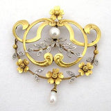 Edwardian Pendant with Pearls and Diamonds