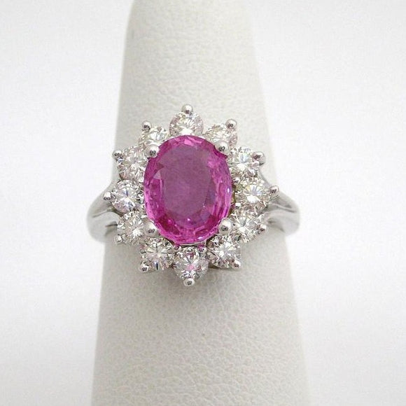 2 Carat Oval Pink Sapphire Ring