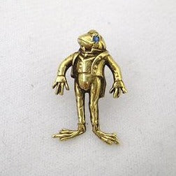 Frog Tie Tack with Twinkling Blue Eye
