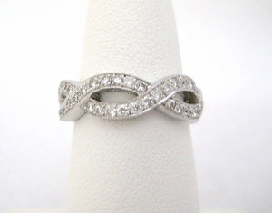 Intertwined Diamond and White Gold Eternity Band
