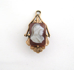 Victorian Cameo Watch Fob with a Reverse Side of Agate dupe