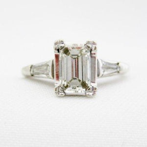 .78 Carat Emerald Cut Diamond Engagement Ring