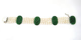 Cultured Pearl and Jade Bracelet