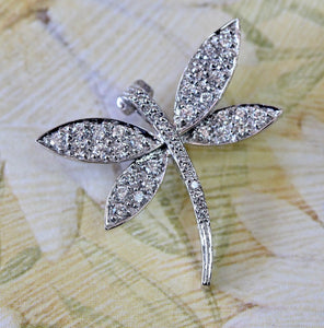 Diamond Dragonfly Pendant & Pin ~ Whimsical