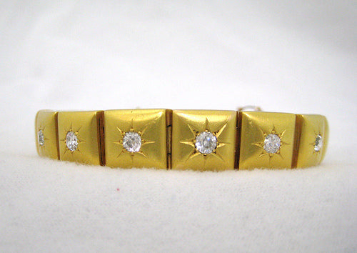 Art Deco Gold with Bloom Finish Starburst Motif Bracelet