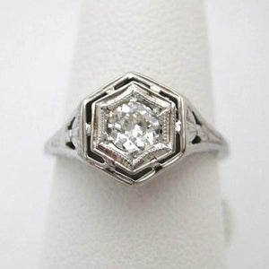 Art Deco Illusion Head Diamond Ring