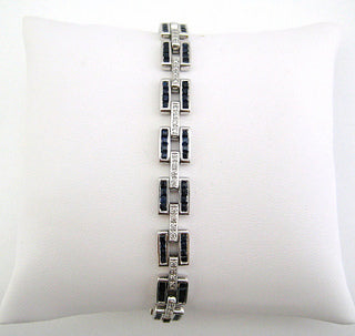 Sapphire and Diamond Link Motif Bracelet
