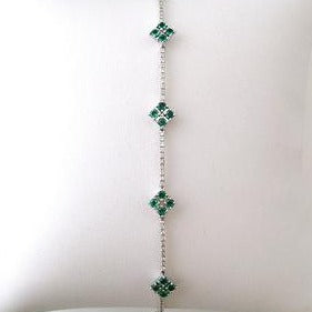 Emeralds with Diamond Stations Bracelet