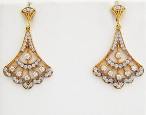 Diamond and Rose Gold Drop Earrings