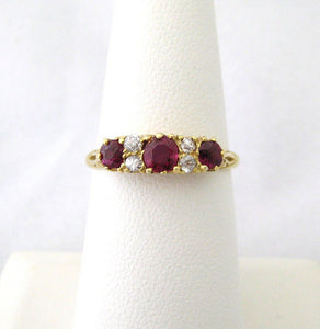 Lovely 3 Ruby and Diamond Ring