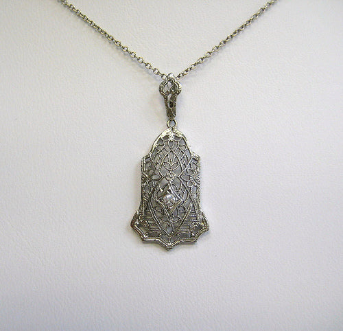 Diamond Vintage Filigree Necklace