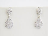 Pave Diamond Drop Double Pear Shaped Earrings