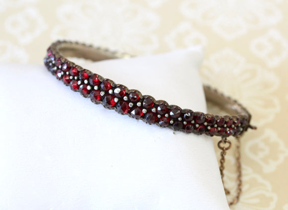 Garnet Bangle Bracelets - Gem