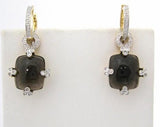 Smoky Quartz with Diamond Detail Earrings
