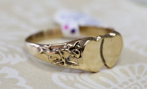 Lovable ~ Double Heart Ring with Cherub sides