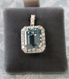 STUNNING ~ Aquamarine & Diamond Pendant