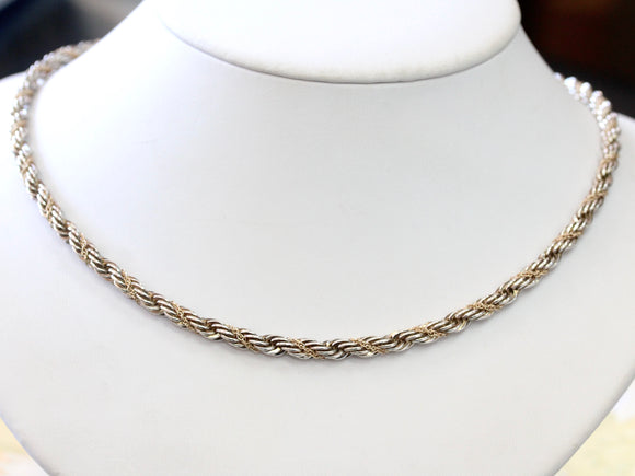 TIFFANY ~ Sterling Silver & 14K, Yellow Gold Necklace