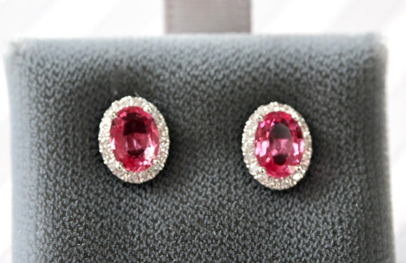 Pretty ~ Pink Sapphire & Diamond Earrings