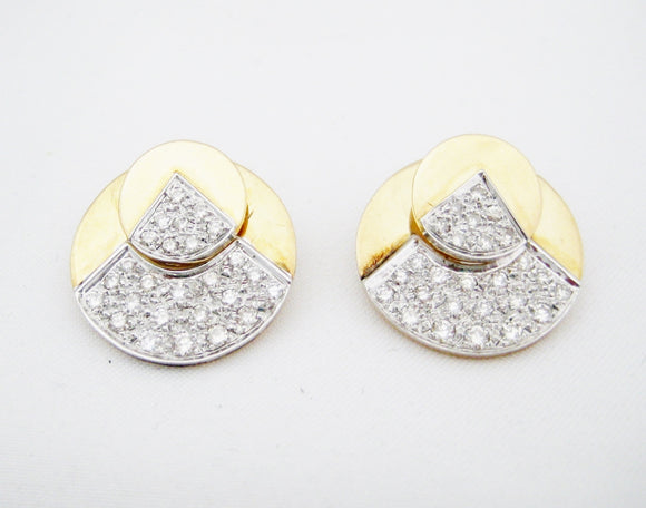 Two Tone Night/Day Pave Diamond Earrings
