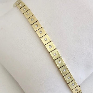 Art Deco Burnished Gold and Diamond Bracelet