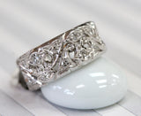 Vintage ~ Wide Diamond and Platinum Eternity Band