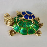 Enamel Mother and Baby Turtle Pin