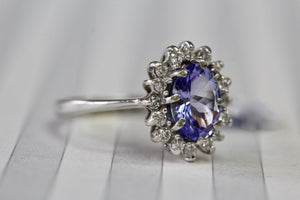 Sparkling ~ Tanzanite & Diamond Ring