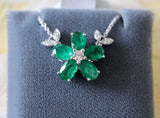 Exciting ~ Emerald Necklace with Diamonds