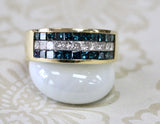 Sparkling ~ Colorful Blue Stone Band with Diamonds