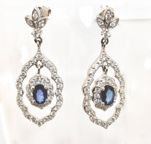 Sapphire with Diamond Earrings