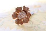 Rose Gold and Diamond Sunflower Ring