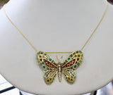 WHIMSICAL & Fascinating ~ Butterfly Plique a Jour Pin & Pendant