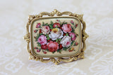 Hand Painted Enamel Pin with Roses ~ Beautiful