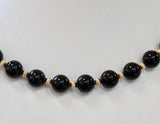 Onyx & Yellow Gold Necklace