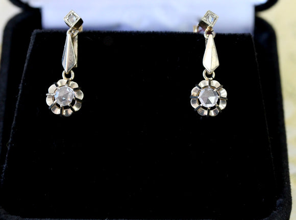 ANTIQUE ~ Rose Cut Diamond Earrings