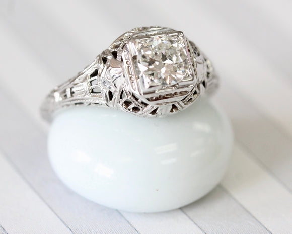 VINTAGE ~ Filigree Diamond Ring